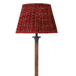 30cm straight empire softback lampshade in red block printed cotton
