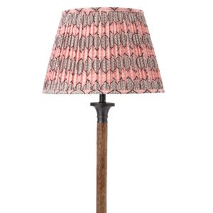 30cm straight empire softback lampshade in pink block printed cotton