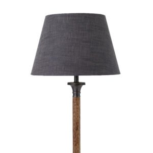 30cm straight empire hardback lampshade in charcoal cotton chambray