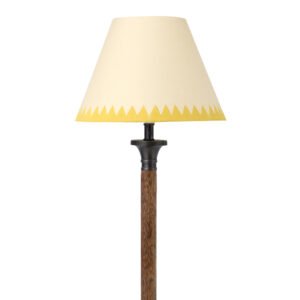 25cm empire hardback lampshade in yellow printed paper