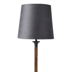 30cm tall hardback lampshade in grey velvet