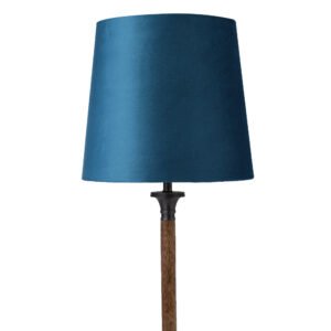 30cm tall hardback lampshade in blue velvet