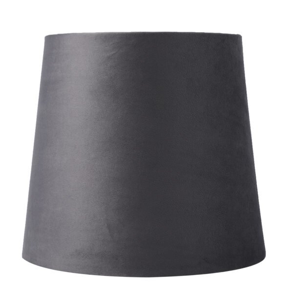30cm tall hardback lampshade in grey velvet - Image 2