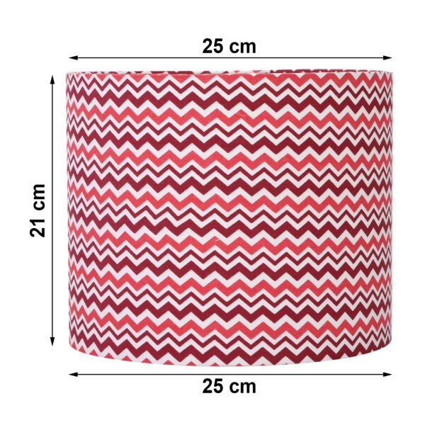 25cm drum hardback premium lampshade in raspberry chevrons - Image 3