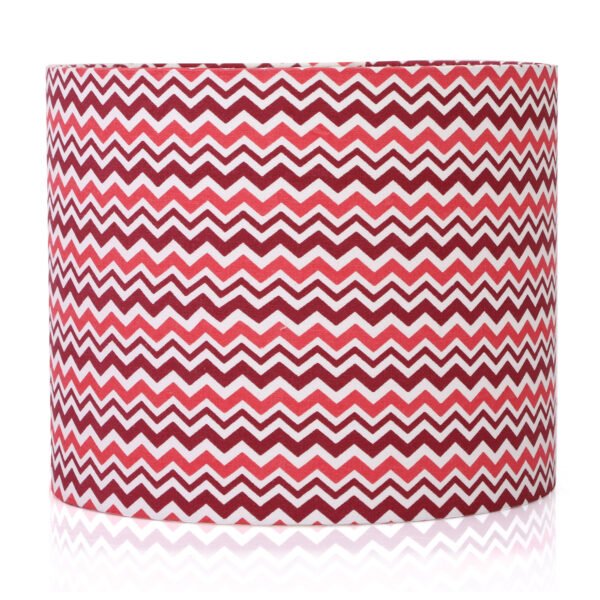 25cm drum hardback premium lampshade in raspberry chevrons - Image 2