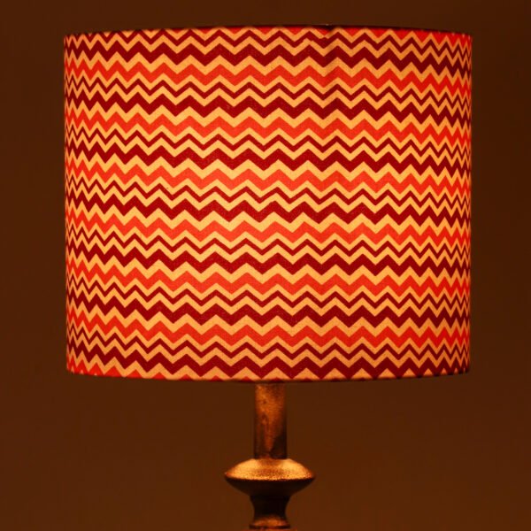 25cm drum hardback premium lampshade in raspberry chevrons - Image 6
