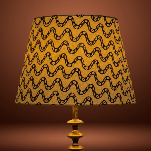 40cm straight empire hardback lampshade in block printed paper - Image 7