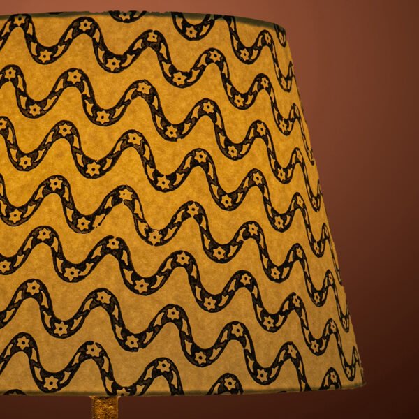 40cm straight empire hardback lampshade in block printed paper - Image 6