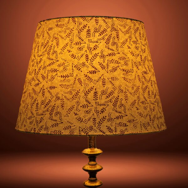 40cm straight empire hardback lampshade in block printed paper - Image 8
